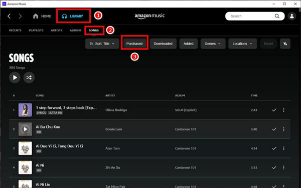 Download Amazon Purchased Songs with Amazon Music app