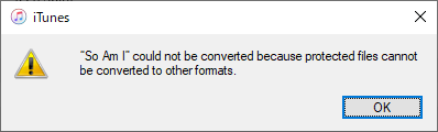 iTunes fails to convert Apple Music to M4A
