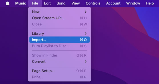 Import songs to Music app