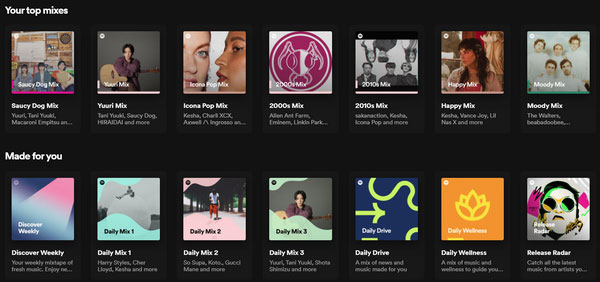 Spotify personalized playlists