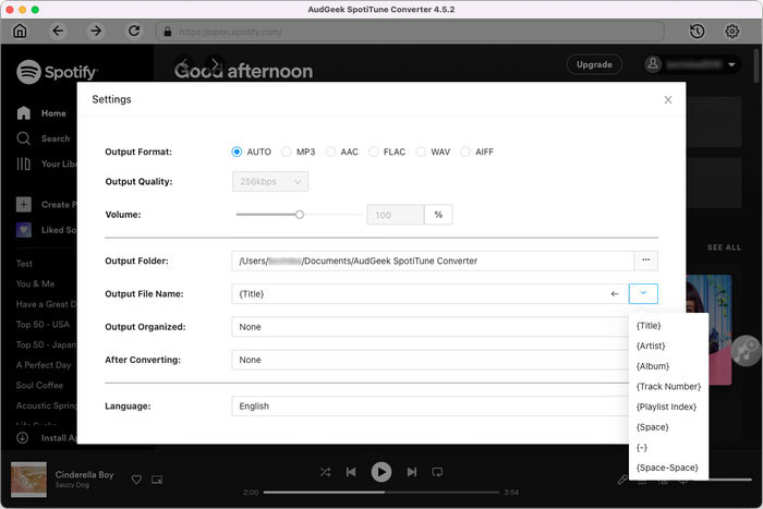 Set ID3 Tags to rename the output files