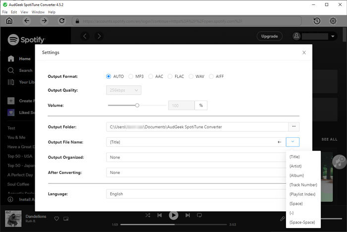 Set ID3 Tags to rename the output files